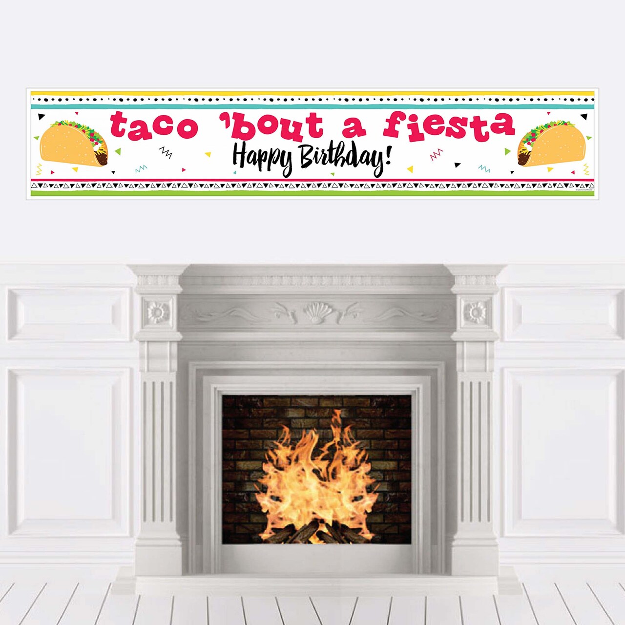 Big Dot of Happiness Taco &#x27;Bout Fun - Fiesta Happy Birthday Decorations Party Banner